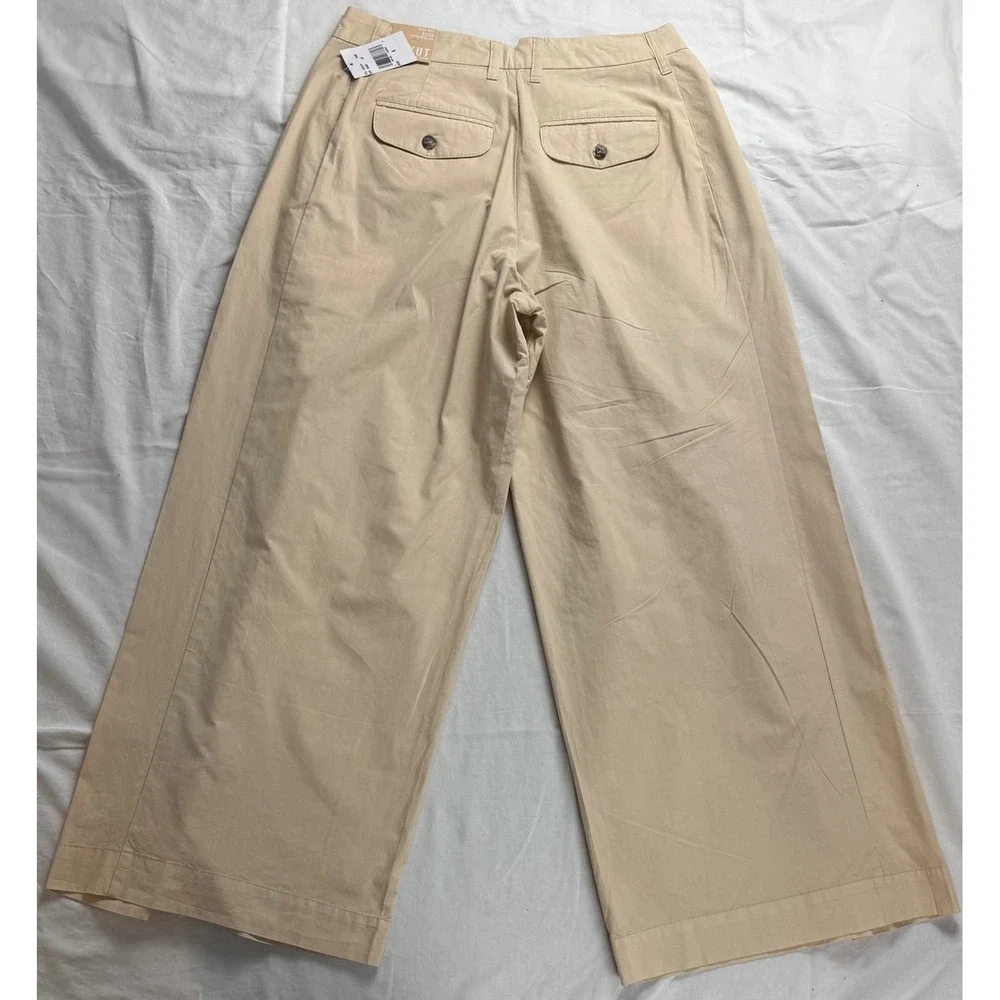 Kut from the Kloth Elisa High Rise Super Wide Leg Pants Sand Beige Size 6 - Picture 16 of 16